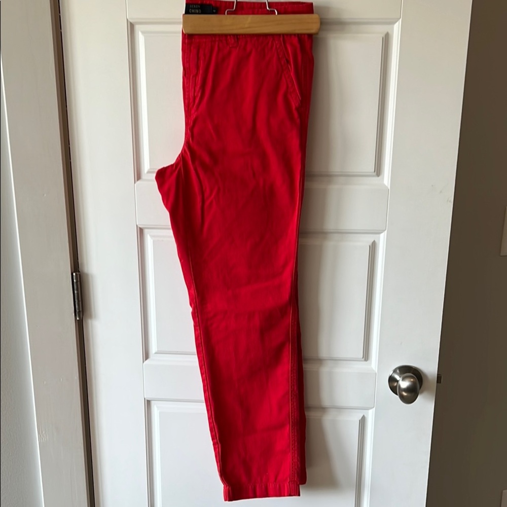 J. Crew Red Ankle Cropped Pants